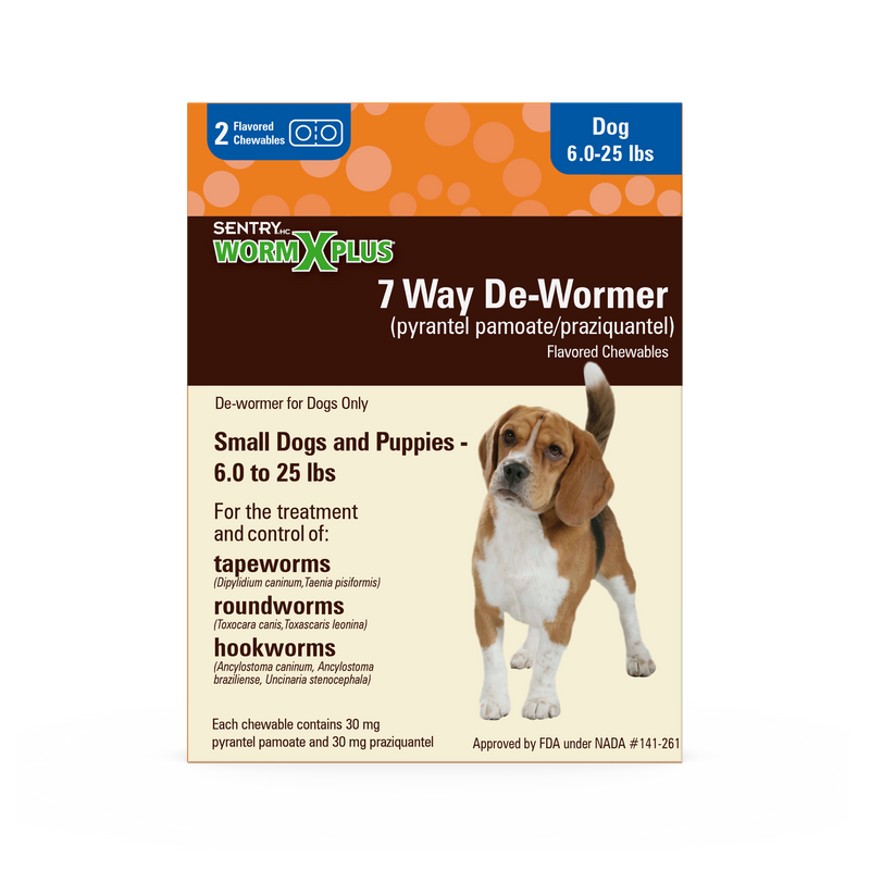 Sentry WormX Plus 7 Way DeWormer Dog SM 2CT