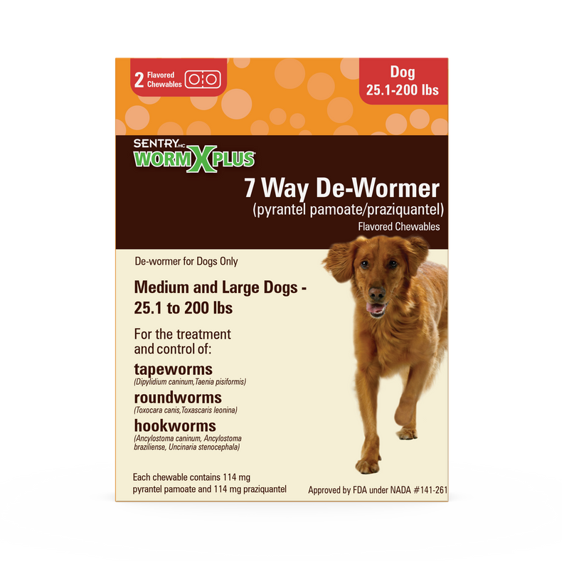 Sentry WormX Plus 7 Way DeWormer Dog Lrg 2CT