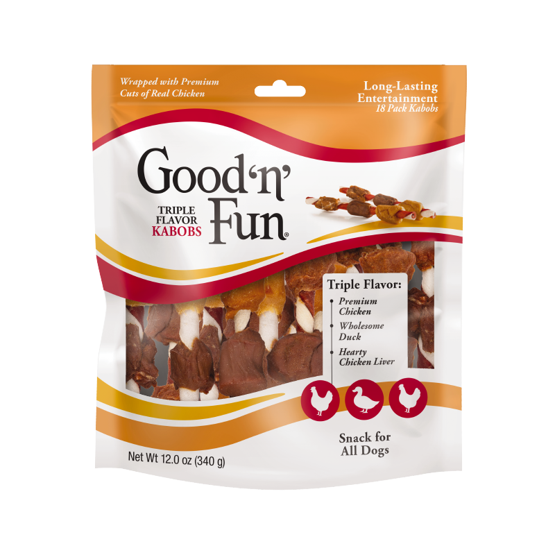 Good N Fun Kabobs Chicken, Duck and Liver Dog Treat 12oz