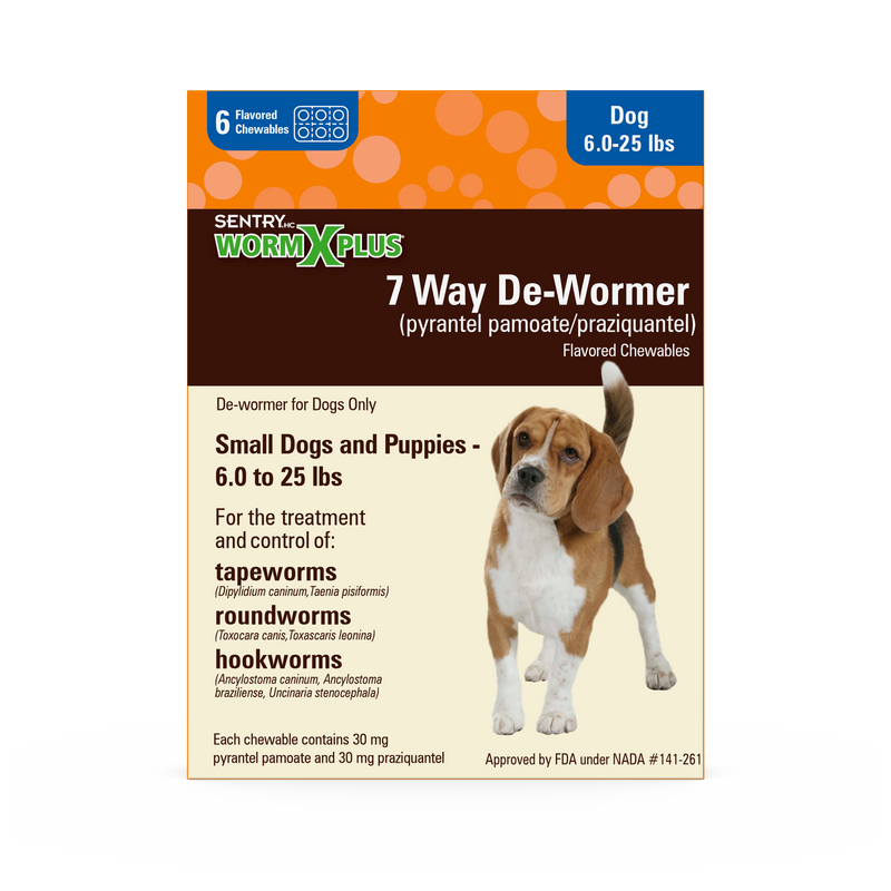 Sentry WormX Plus 7 Way DeWormer Dog SM 6CT