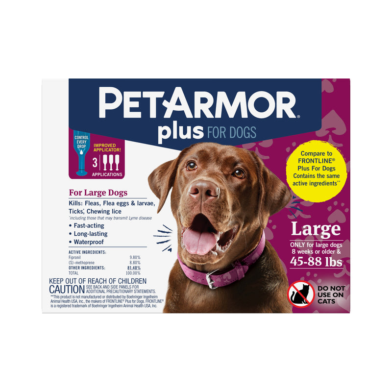 PetArmor Plus Flea & Tick Topical Dog 45-88LB 3CT