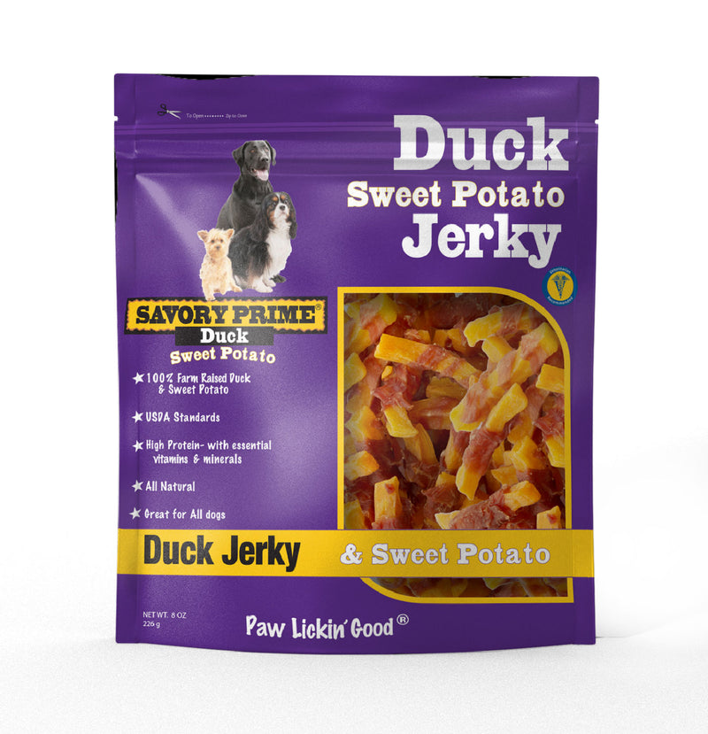 Savory Prime Duck and Sweet Potato Jerky Dog Treat 8oz