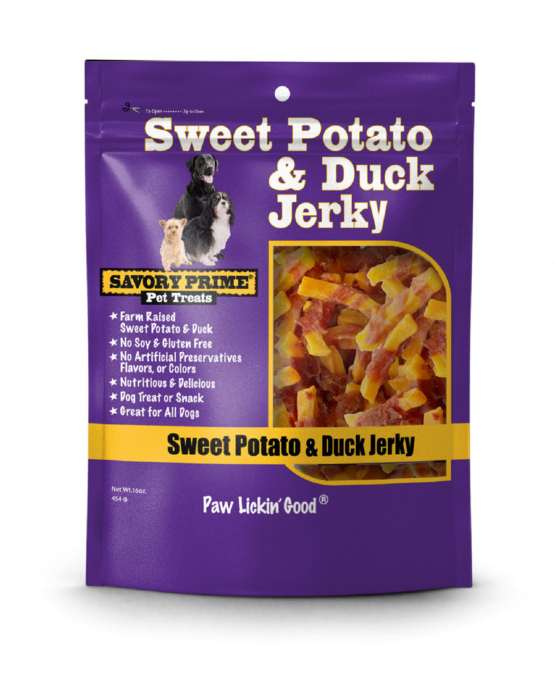 Savory Prime Duck and Sweet Potato Jerky Dog Treat 16oz