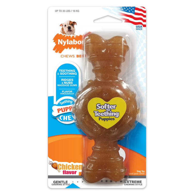 Nylabone Puppy Chew Ring Bone Chicken Medium up to 35 lbs.