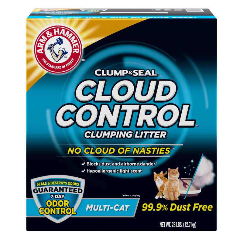 ARM & HAMMER Cloud Control Multi-Cat Clumping Cat Litter with Hypoallergenic Light Scent, 28 lb