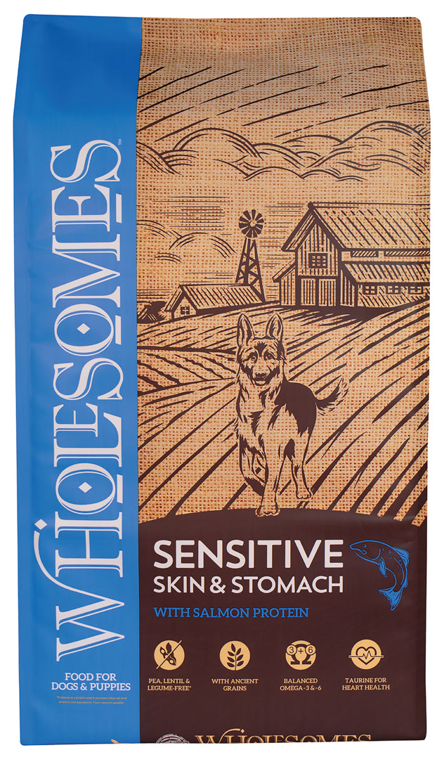 Wholesomes Sensitive Skin & Stomach with Salmon Protein Dry Dog Food 30 lb