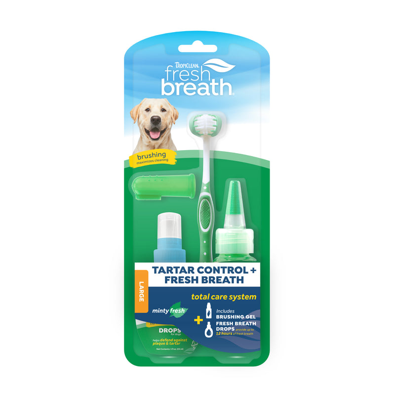 TropiClean Fresh Breath Total Care Kit for Large Dogs, 2oz