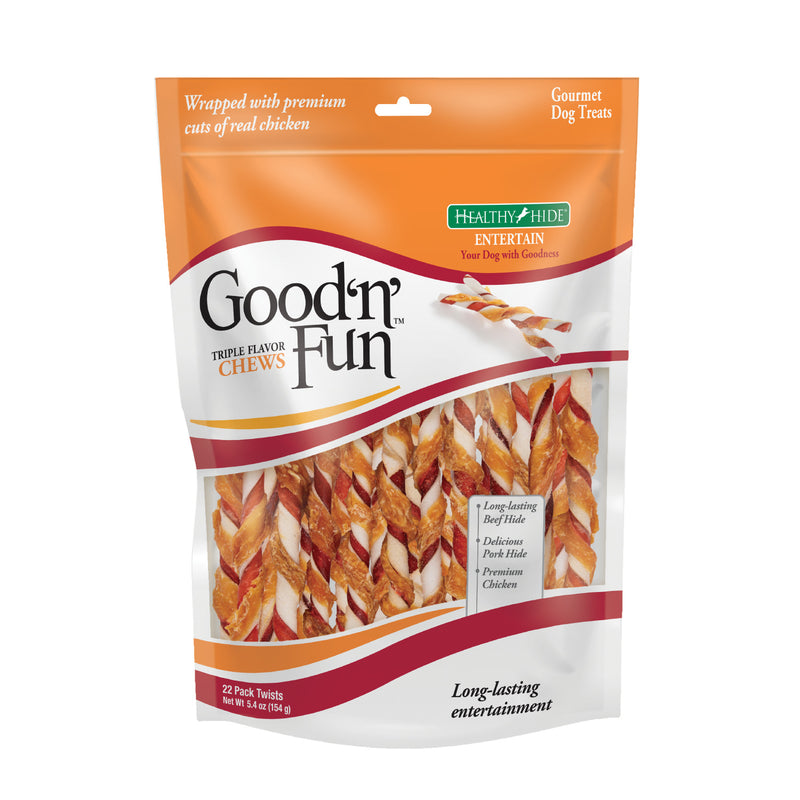 Good 'n' Fun Triple Flavor Chew Twists Dog Treats