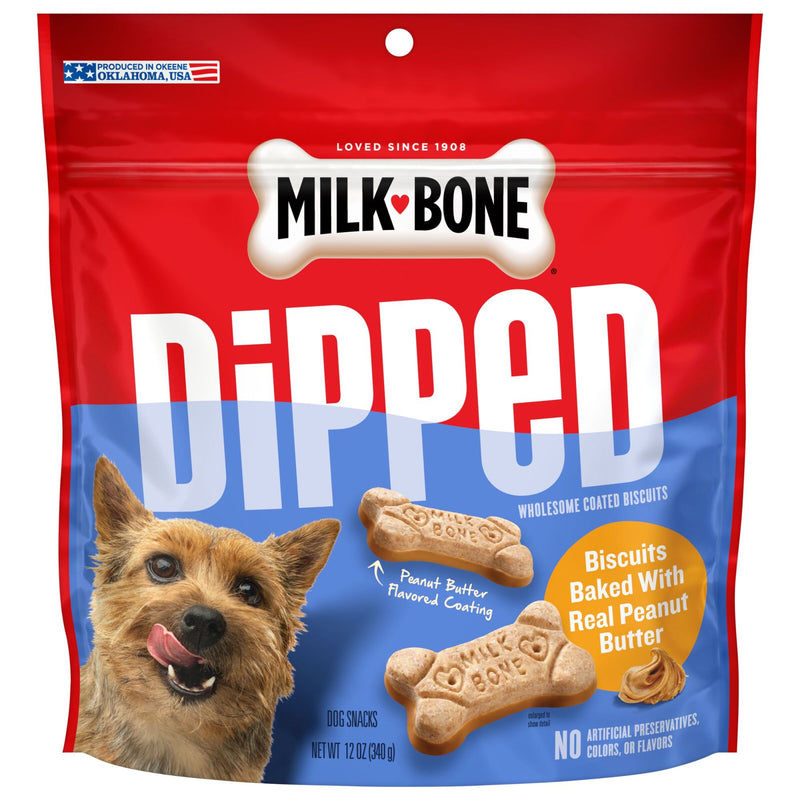 Milk-Bone Dipped Dog Biscuits Baked With Real Peanut Butter