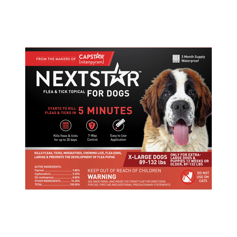 Nextstar Flea & Tick Topical Dog 89-132LB 3CT