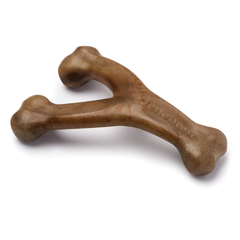 Benebone Puppy Wishbone Dog Chew Toy, Real Bacon