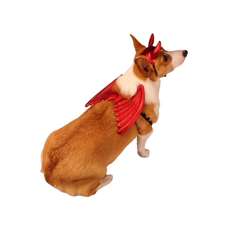 Metallic Devil Wings with Hat Set Pet Halloween Costume