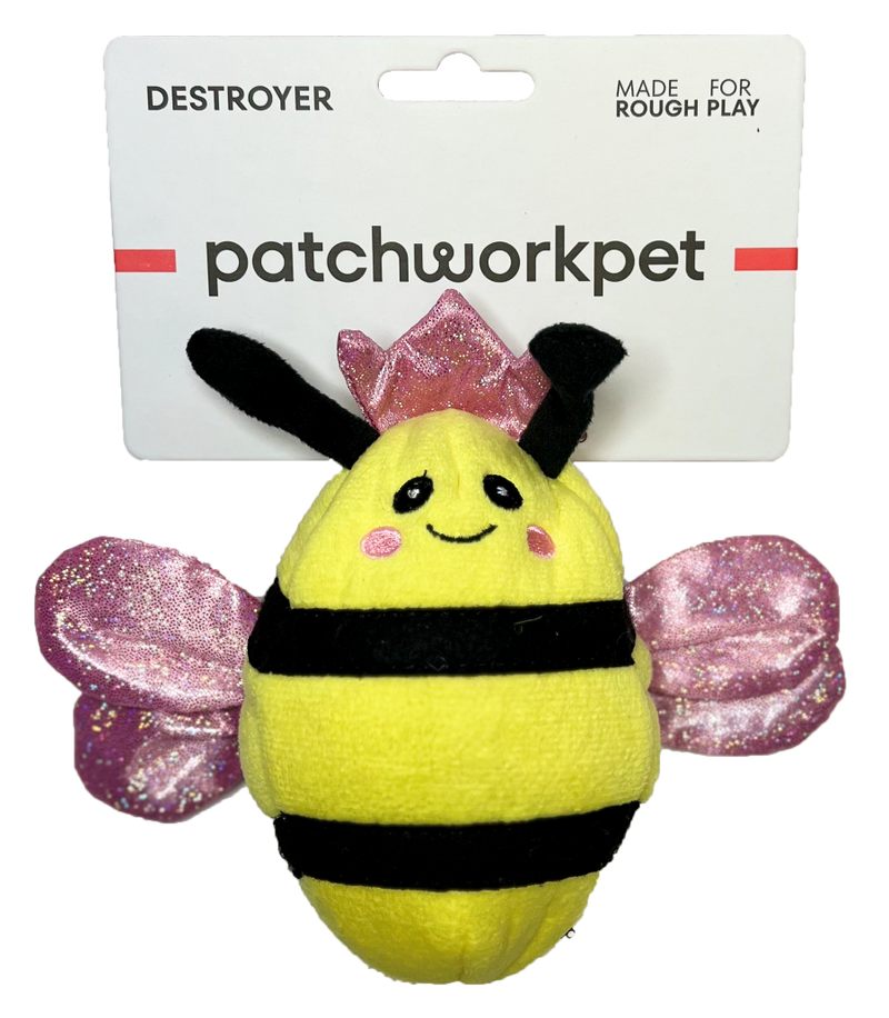 Patchwork Pet Prickles Queen Bee with Bumble Bee Dog Toy