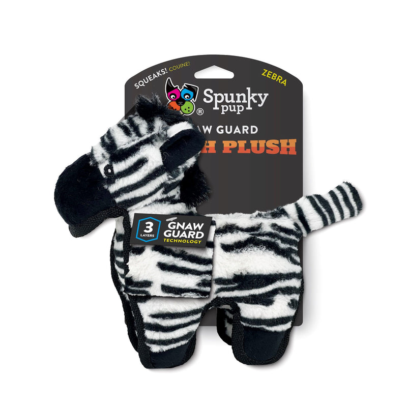 Spunky Pup Tough Plush Zebra Dog Toy