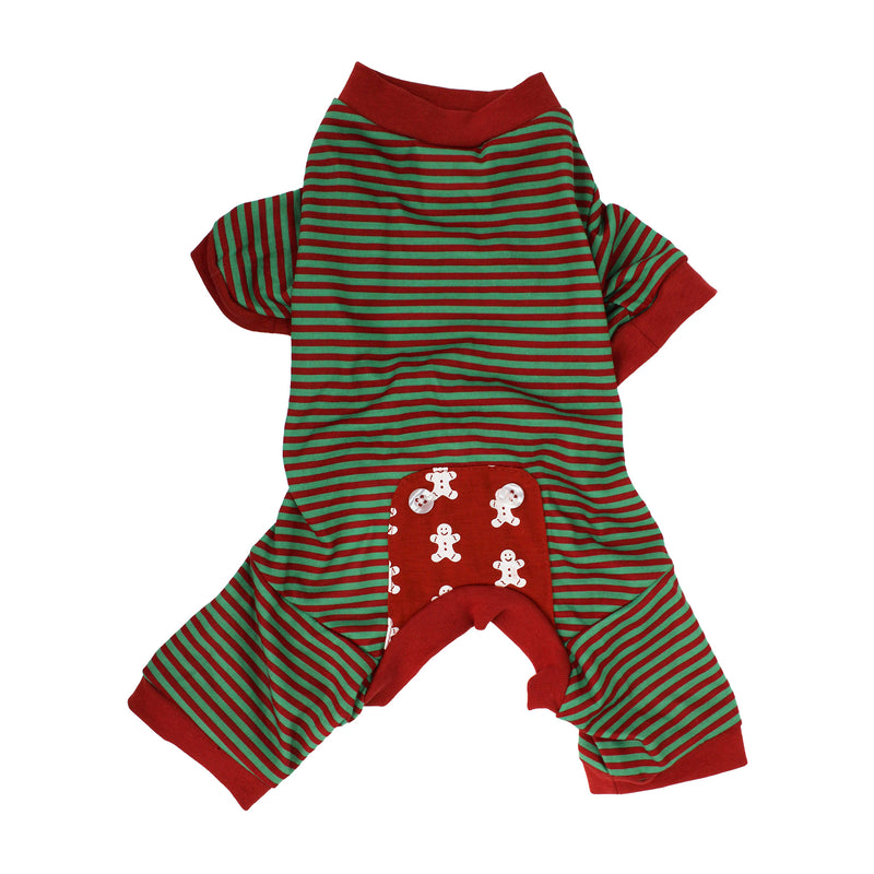 CELEBRATIONS Ginerbread Stripe Holiday Dog Pajamas