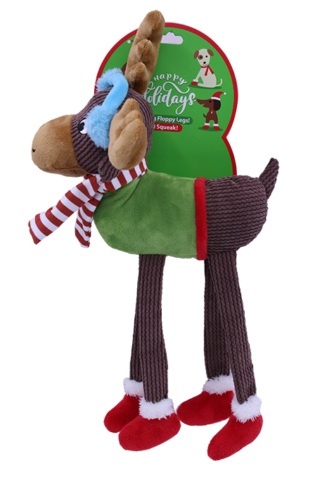 Long Leg Reindeer Holiday Dog Toy