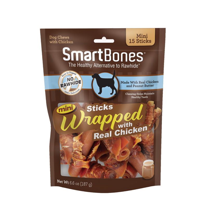 SmartBones Chicken Wrap-Mini Chicken Sticks Dog Treats