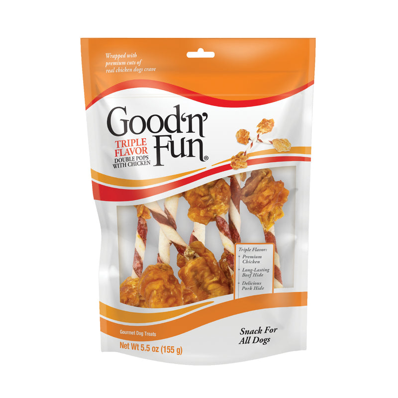 Good 'n' Fun Triple Flavor Double Pops Dog Treats