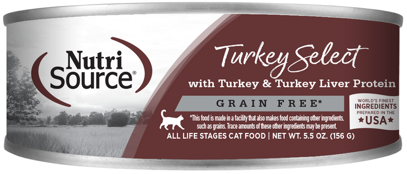 NutriSource Grain Free Turkey & Turkey Liver Select Canned Cat Food