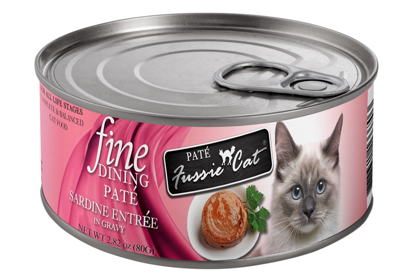 Fussie Cat Fine Dining Pate Sardine Entree Wet Cat Food, 2.82oz