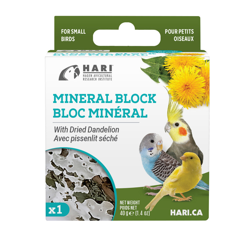 HARI Mineral Block, Dried Dandelion, 1.2 oz bird supplement