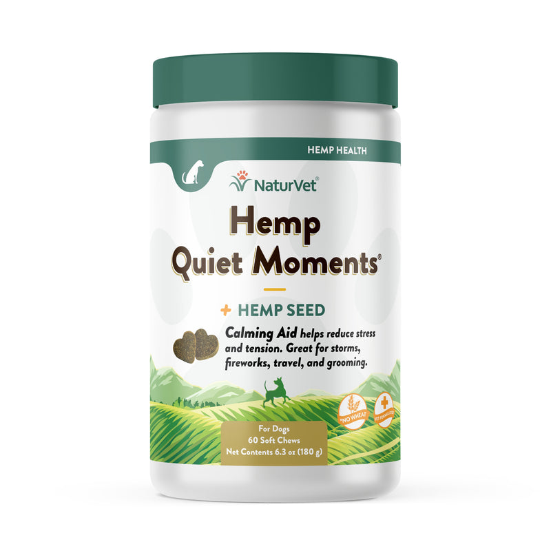 NaturVet Hemp Quiet Moments Plus Hemp Seed Soft Chew Calming Supplement Treats for Dogs