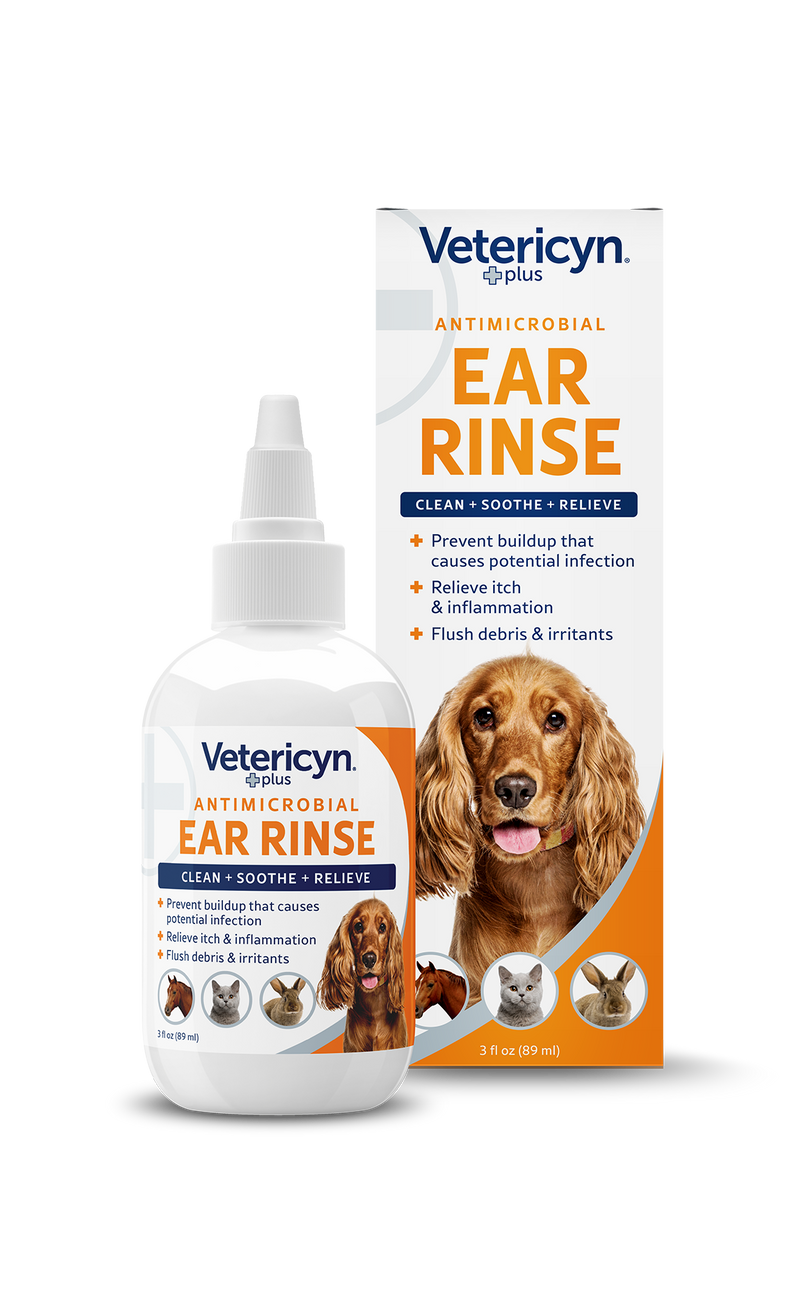 Vetericyn Plus Antimicrobial Ear Rinse for Dogs & Cats, 3-ounce