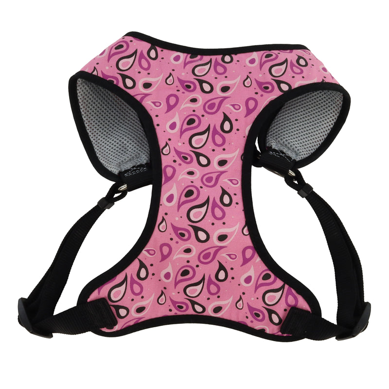 Ribbon Designer Wrap Adjustable Dog Harness, Pink Paisley, Medium - 3/4" x 22"-28"