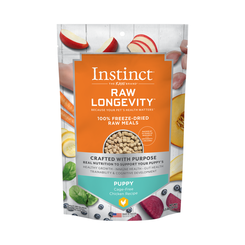 Instinct Raw Longevity Puppy Freeze-Dried Chicken Bites Dog Food, 9.5 oz. Bag