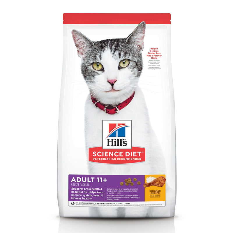 Hill's Science Diet Senior 11+ Dry Cat Food, Chicken Recipe