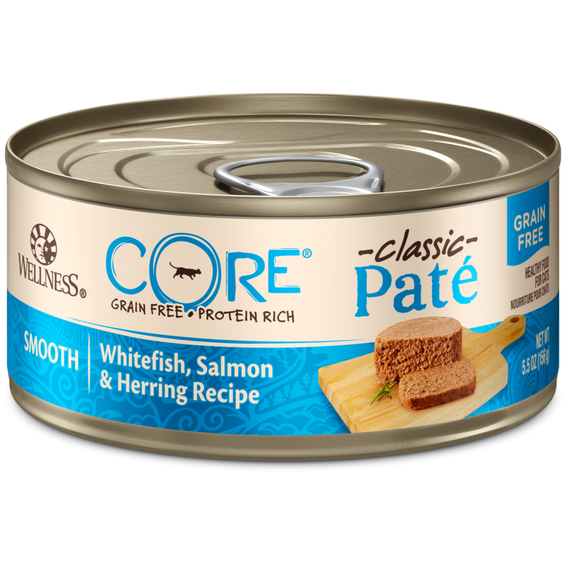 Wellness CORE Grain Free Natural Whitefish, Salmon & Herring Smooth Pate Canned Cat Food