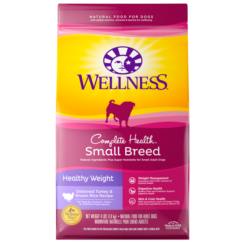 Wellness Complete Health Natural Small Breed Healthy Weight Turkey and Brown Rice Recipe Dry Dog Food