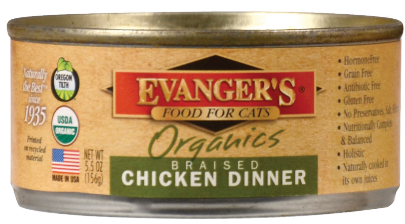 Evangers Organic Braised Chicken Canned Cat Food