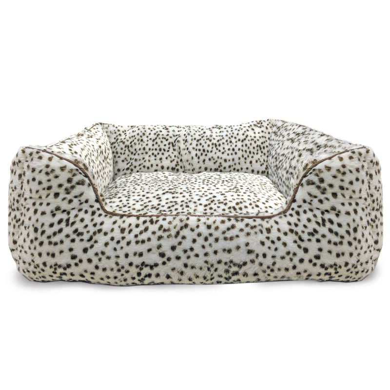 Sleep Zone Snow Leopard Step Dog Bed, 31 inch