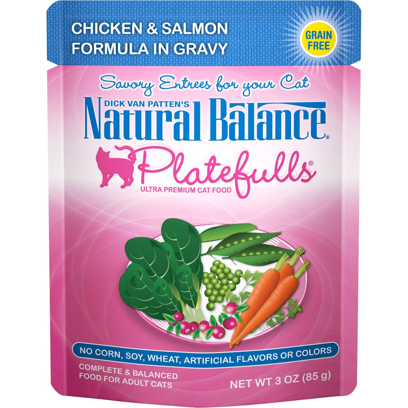 Natural Balance Original Ultra Platefulls Chicken & Salmon Recipe Morsels in Gravy Wet Cat Food Pouches