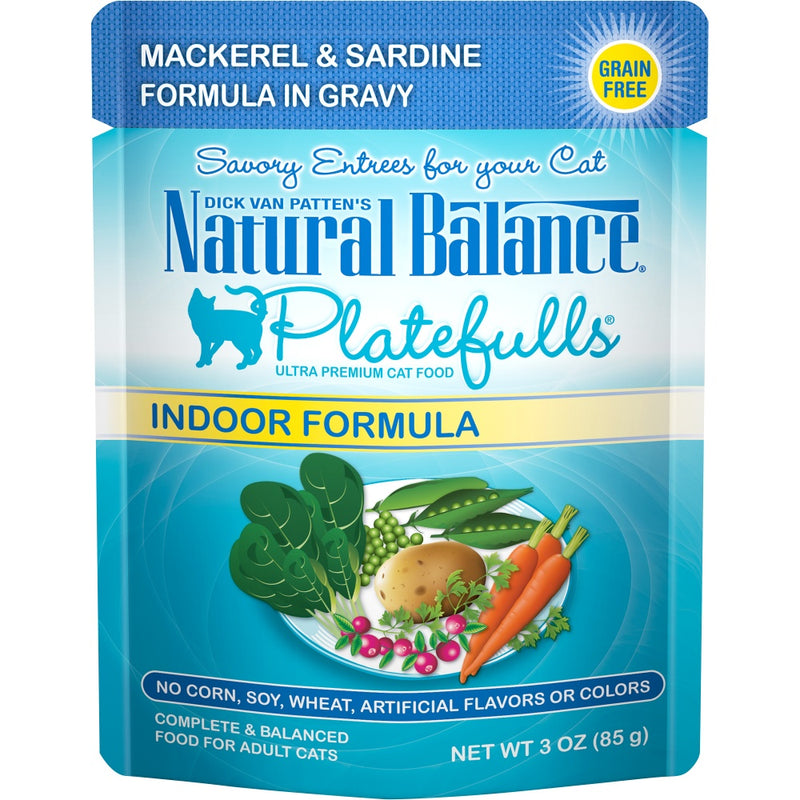 Natural Balance Original Ultra Platefulls Mackerel & Sardine Recipe Morsels in Gravy Wet Cat Food Pouches