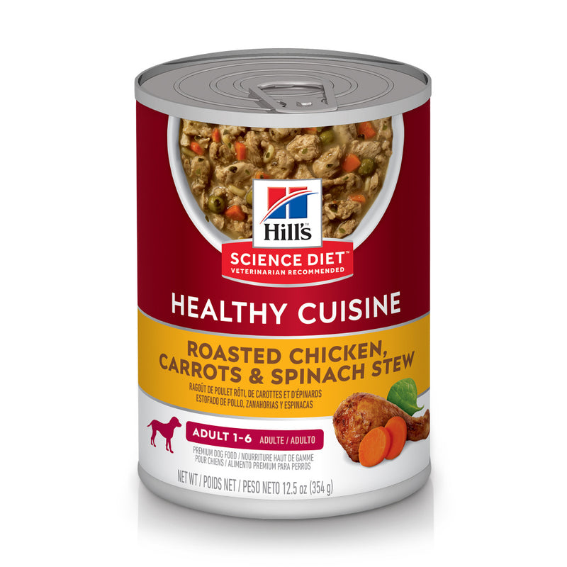 Hill's Science Diet Healthy Cuisine Adult Roasted Chicken, Carrots, & Spinach Canned Dog Food