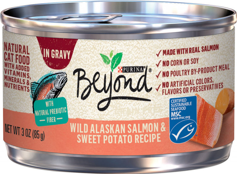 Purina Beyond Grain-Free Wild Alaskan Salmon & Sweet Potato Recipe in Gravy Canned Cat Food