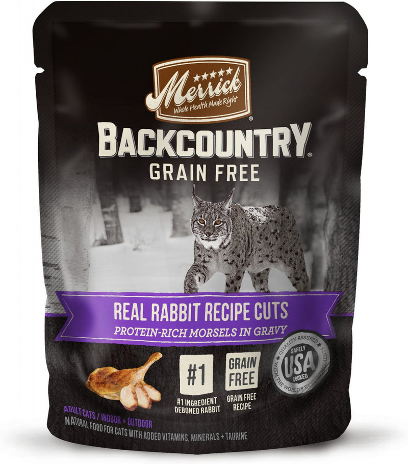 Merrick Backcountry Grain Free Real Rabbit Cuts Recipe Cat Food Pouch