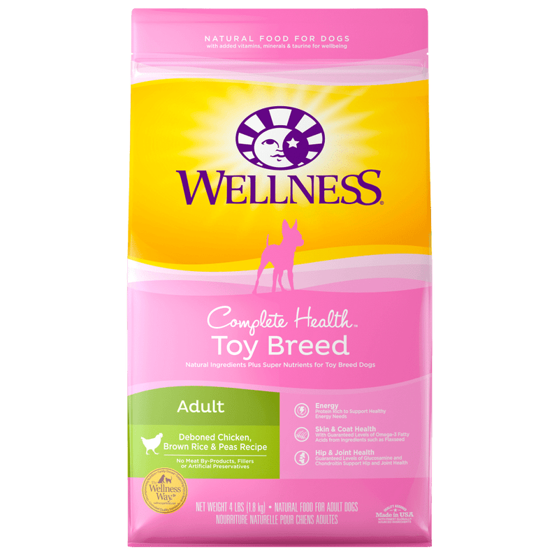 Wellness Toy Breed Complete Health Adult Deboned Chicken, Brown Rice & Peas Recipe Dry Dog Food