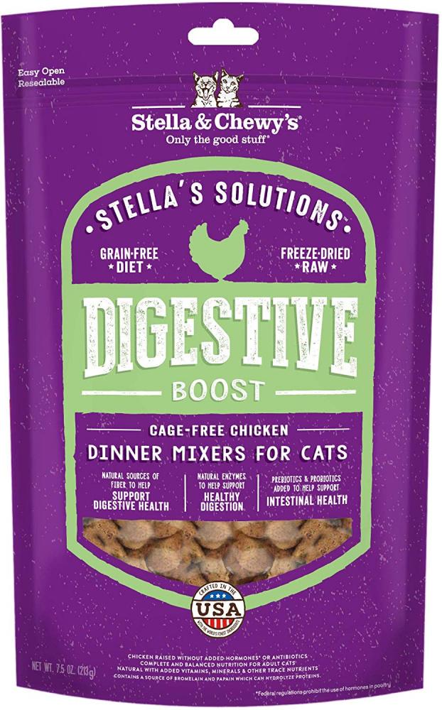 Stella & Chewy's Solutions Digestive Boost Cage Free Chicken Cat Food Dinner Mixers