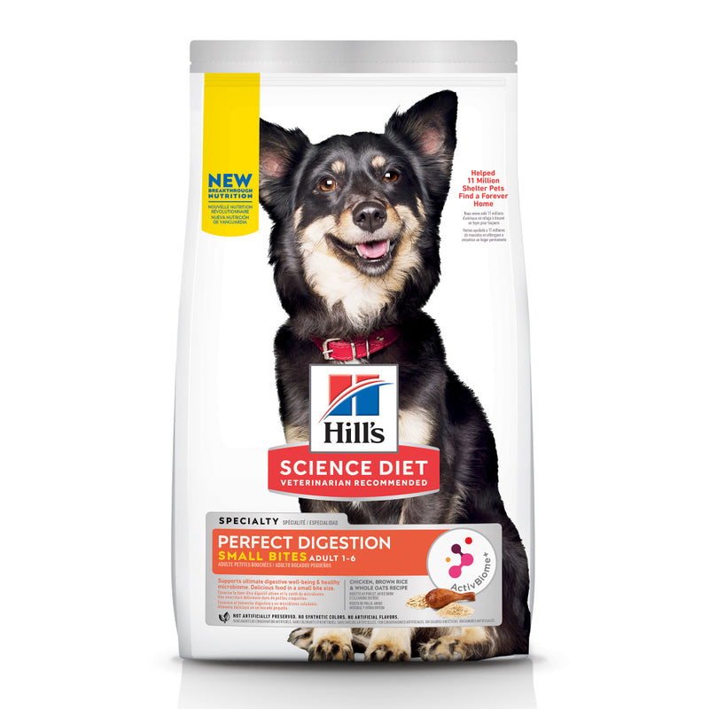 Hill's Science Diet Adult Perfect Digestion Small Bites Chicken, Brown Rice & Whole Oats Recipe Dry Dog Food