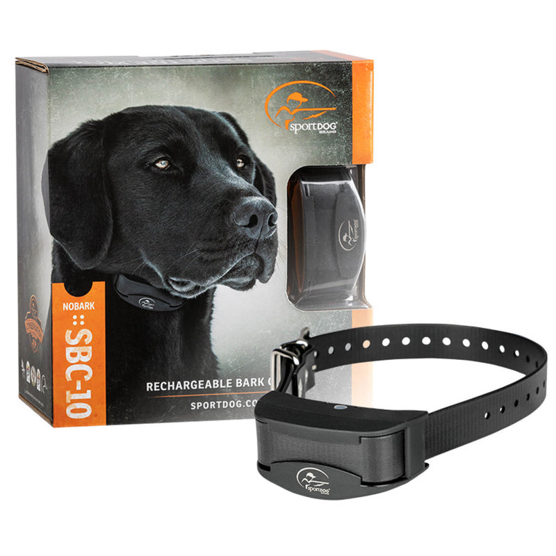 SportDOG Brand NoBark 10 Collar - Rechargeable, Programmable Bark Collar - Waterproof & Submersible, Black